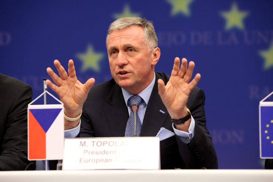 Mirek Topolánek v době, kdy řídil Radu EU